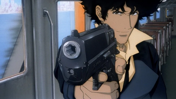 Spike Spiegel in the Cowboy Bebop anime, from extra content for Sony Pictures on which Katie Peabody was associate producer and moderator